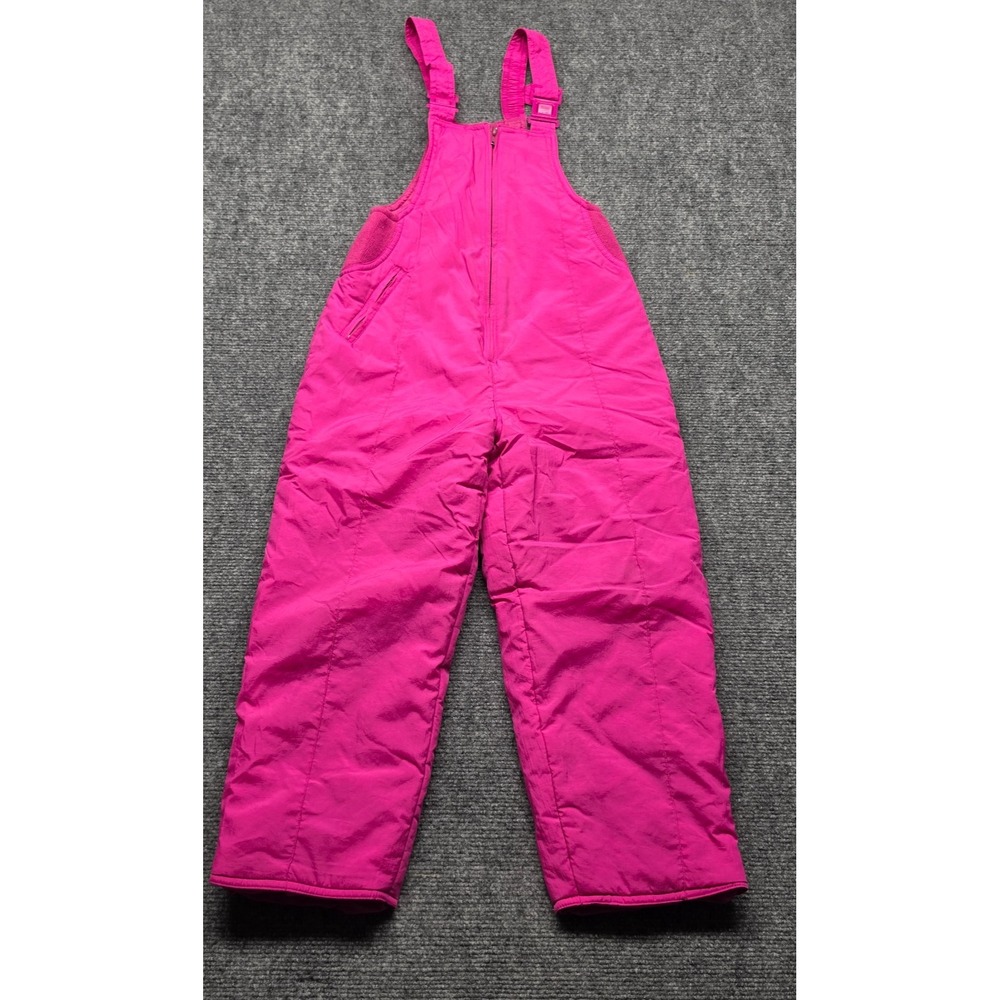 Vintage New Moves Sport Girls 6X Hot Pink Snow Bibs Ski Overalls Insulated Pants